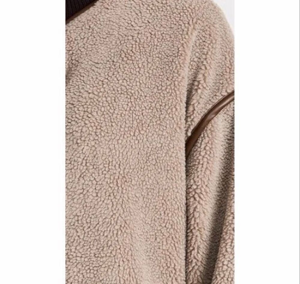 Velvet by Graham & Spencer $378 Greenwich Faux Sherpa Long Coat Taupe Size S NWT - Picture 11 of 16